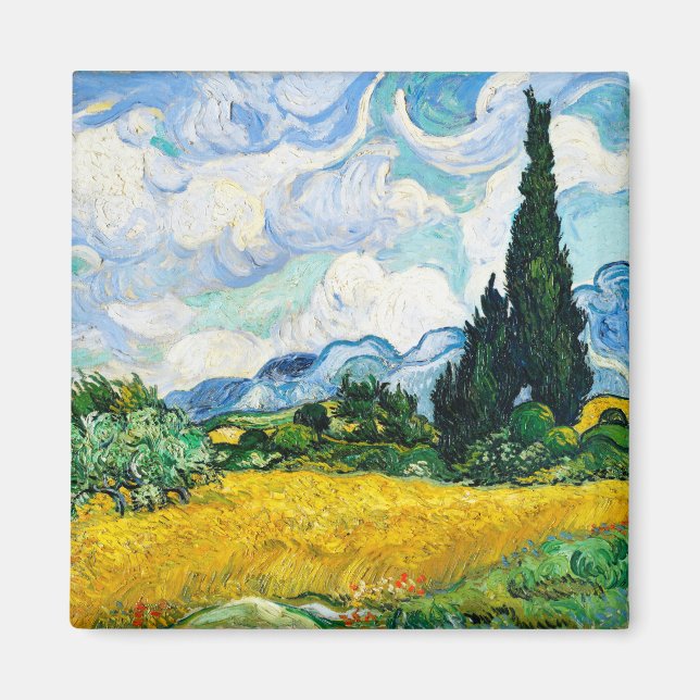 Vincent Van Gogh Wheat Field with Cypresses Magnet (Front)