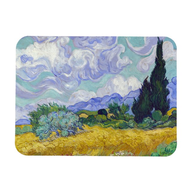 Vincent Van Gogh - Wheat Field with Cypresses Magnet (Horizontal)