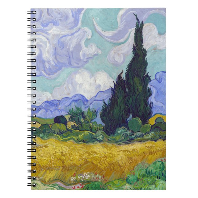 Vincent Van Gogh - Wheat Field with Cypresses Notebook (Front)