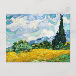 Vincent Van Gogh Wheat Field with Cypresses Postcard