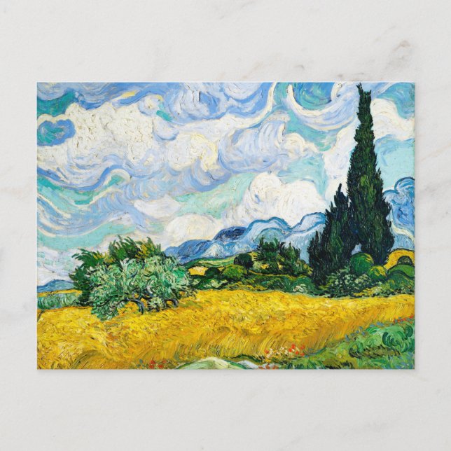 Vincent Van Gogh Wheat Field with Cypresses Postcard (Front)