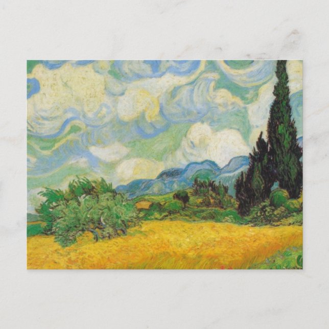 Vincent Van Gogh - Wheat Field with Cypresses Postcard (Front)