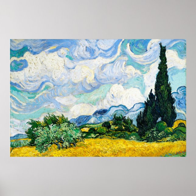 Vincent Van Gogh Wheat Field with Cypresses Poster (Front)