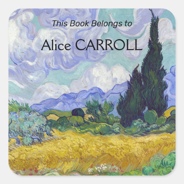 Vincent Van Gogh - Wheat Field with Cypresses Square Sticker (Front)