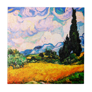 Vincent Van Gogh Wheat Field with Cypresses   Tile