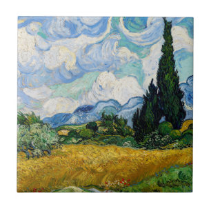 Vincent Van Gogh - Wheat Field with Cypresses Tile