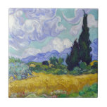 Vincent Van Gogh - Wheat Field with Cypresses Tile<br><div class="desc">Wheat Field with Cypresses / Champ de ble avec cypres - Vincent Van Gogh,  September 1889</div>