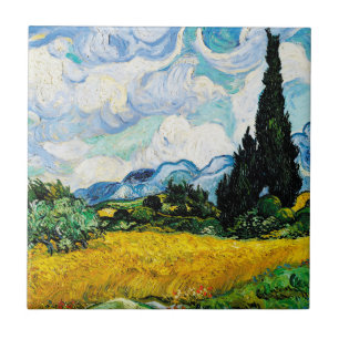Vincent Van Gogh Wheat Field with Cypresses   Tile