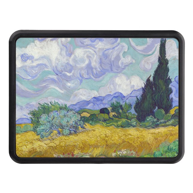 Vincent Van Gogh - Wheat Field with Cypresses Trailer Hitch Cover (Front)