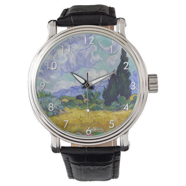 Vincent Van Gogh - Wheat Field with Cypresses Watch (Front)