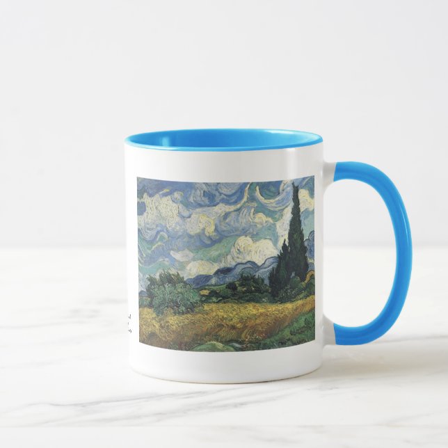 Vincent van Gogh Wheat Fields With Cypresses Mug (Right)