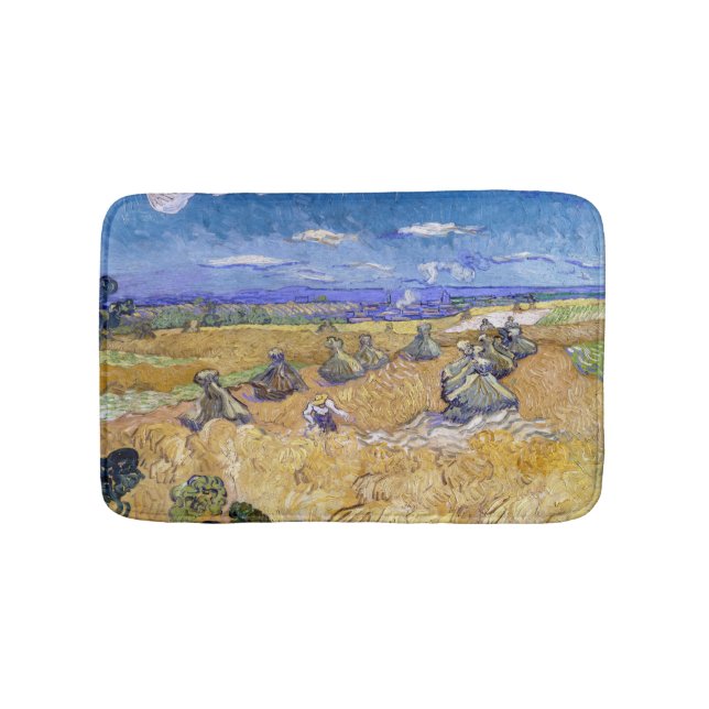Vincent van Gogh - Wheat Stacks with Reapers Bath Mat (Front)