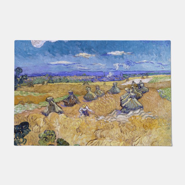 Vincent van Gogh - Wheat Stacks with Reapers Doormat (Front)