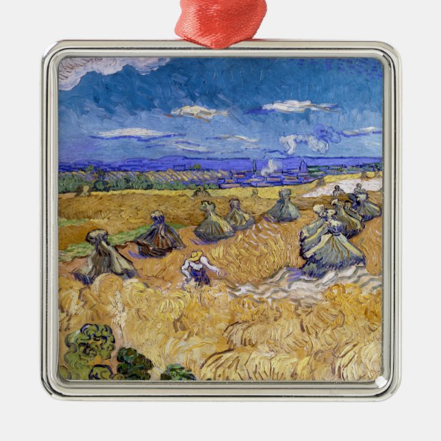 Vincent van Gogh - Wheat Stacks with Reapers Metal Ornament (Front)