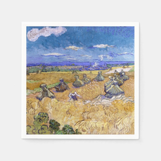 Vincent van Gogh - Wheat Stacks with Reapers Napkin (Front)