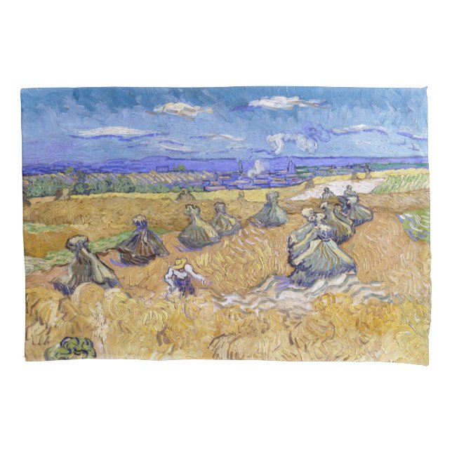 Vincent van Gogh - Wheat Stacks with Reapers Pillowcase (Front)