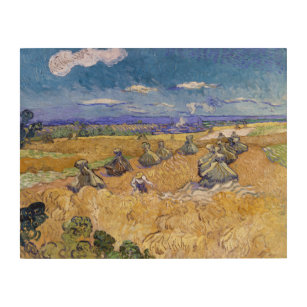 Vincent van Gogh - Wheat Stacks with Reapers Wood Wall Art