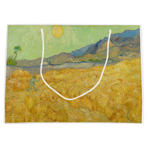 Vincent van Gogh - Wheatfield with a Reaper Large Gift Bag