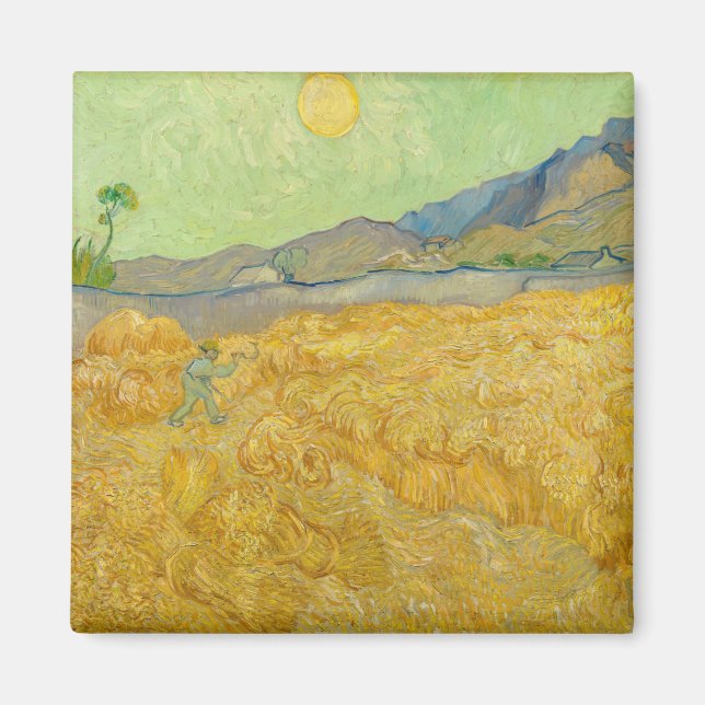 Vincent van Gogh - Wheatfield with a Reaper Magnet (Front)