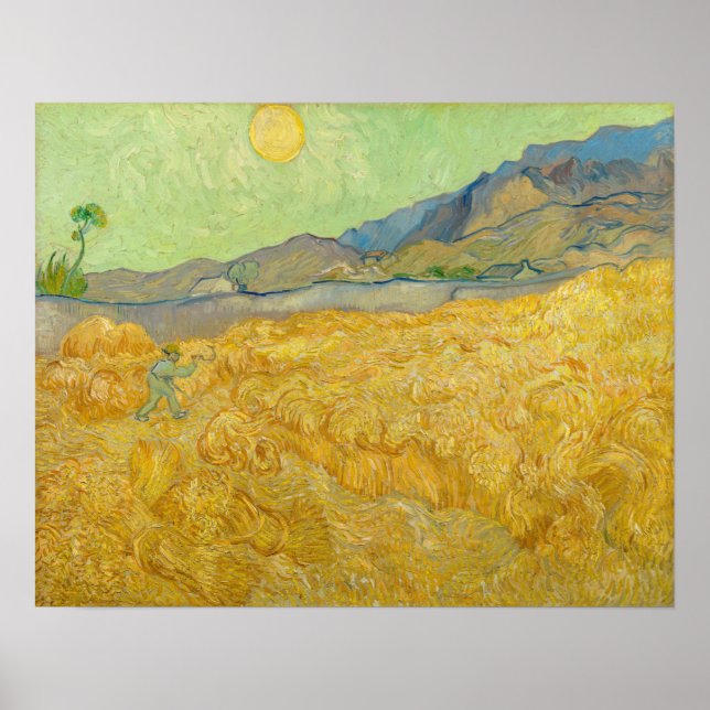 Vincent van Gogh - Wheatfield with a Reaper Poster (Front)