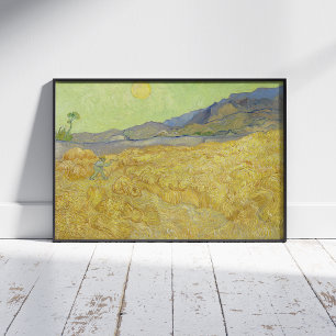 Vincent Van Gogh, Wheatfield With A Reaper Poster