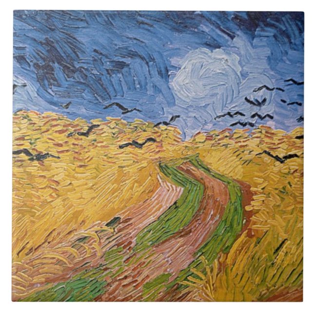 Vincent van Gogh | Wheatfield with Crows, 1890 Tile (Front)
