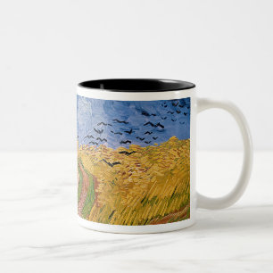 Vincent van Gogh   Wheatfield with Crows, 1890 Two-Tone Coffee Mug