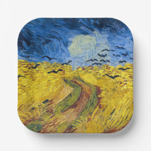Vincent van Gogh - Wheatfield with Crows Paper Plate