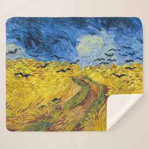 Vincent van Gogh - Wheatfield with Crows Sherpa Blanket