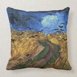 Vincent van Gogh-Wheatfield with Crows Throw Pillow