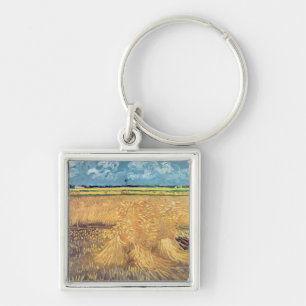 Vincent van Gogh Wheatfield with Sheaves, 1888 Keychain