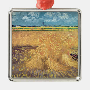 Vincent van Gogh Wheatfield with Sheaves, 1888 Metal Ornament