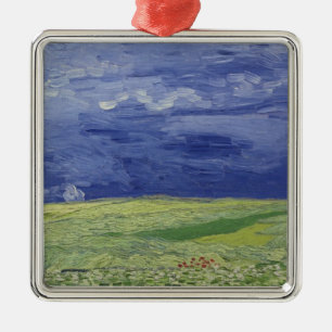 Vincent van Gogh   Wheatfields under Thundercloud Metal Ornament