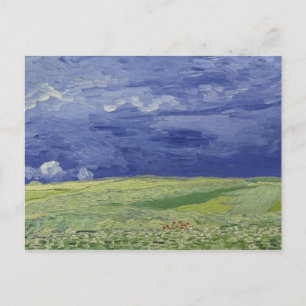 Vincent van Gogh Wheatfields under Thundercloud Postcard