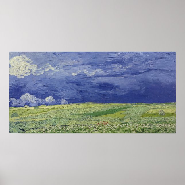 Vincent van Gogh | Wheatfields under Thundercloud Poster (Front)