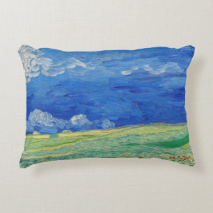 Vincent van Gogh - Wheatfields under Thunderclouds Accent Pillow