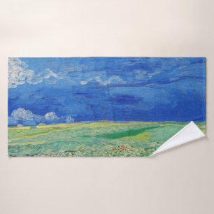 Vincent van Gogh - Wheatfields under Thunderclouds Bath Towel Set