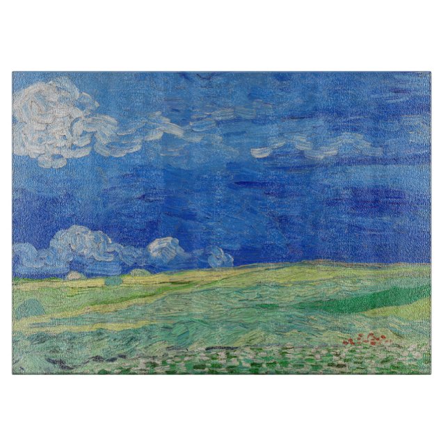 Vincent van Gogh - Wheatfields under Thunderclouds Cutting Board (Front)