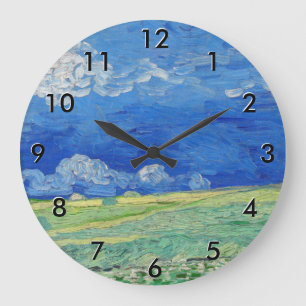 Vincent van Gogh - Wheatfields under Thunderclouds Large Clock