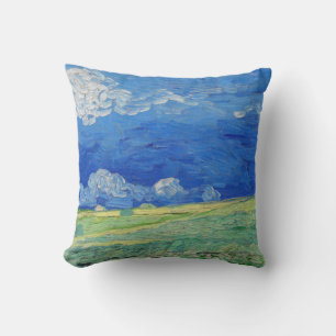 Vincent van Gogh - Wheatfields under Thunderclouds Throw Pillow