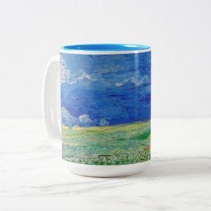 Vincent van Gogh - Wheatfields under Thunderclouds Two-Tone Coffee Mug