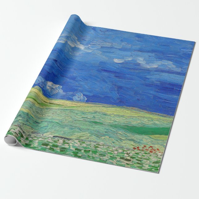 Vincent van Gogh - Wheatfields under Thunderclouds Wrapping Paper (Unrolled)