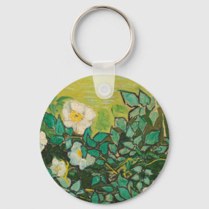 Vincent Van Gogh Wild Roses Fine Art Keychain