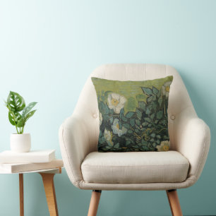 Vincent van Gogh - Wild Roses Throw Pillow