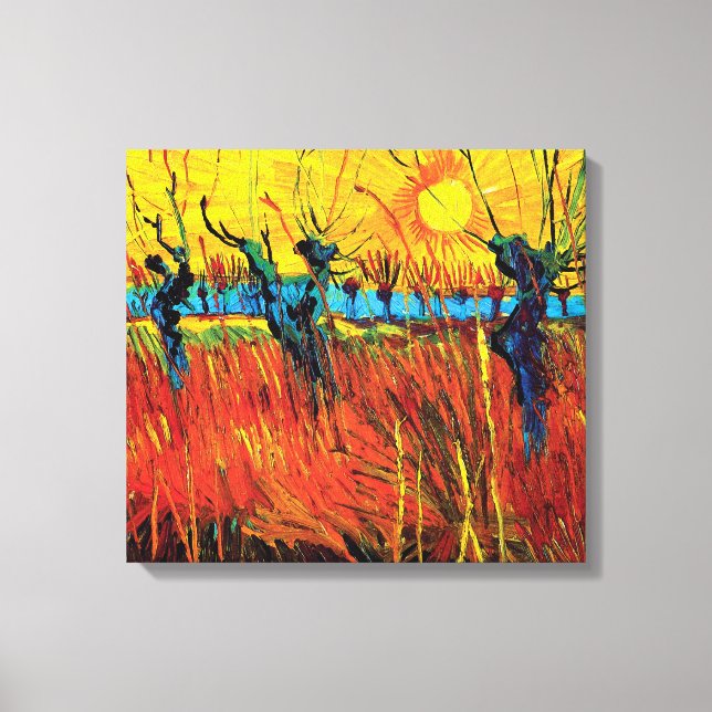 Vincent Van Gogh - Willows at Sunset Fine Art Canvas Print (Front)