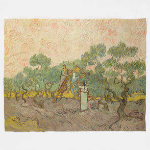 Vincent van Gogh - Women Picking Olives Fleece Blanket