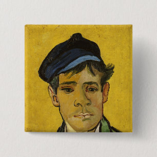 Vincent van Gogh   Young Man with a Hat, 1888 2 Inch Square Button