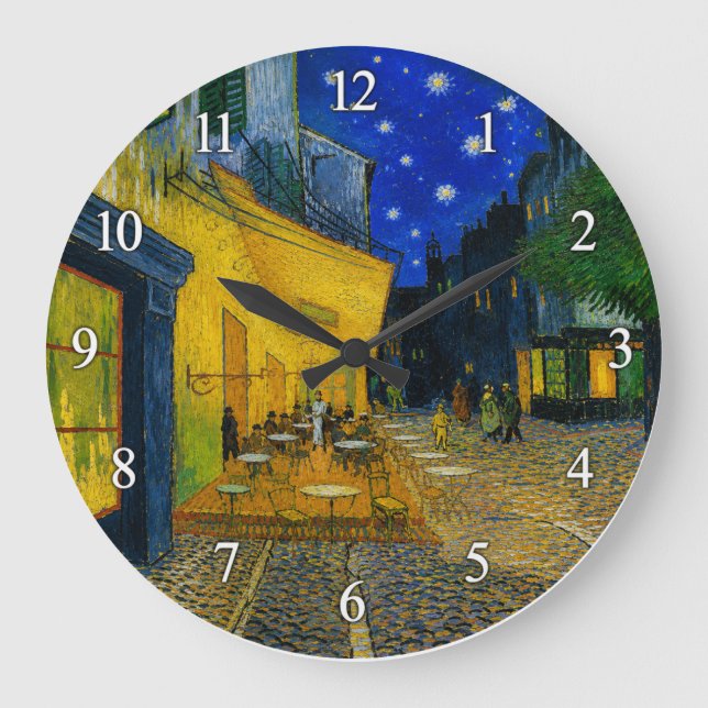 Vincent van Gogh's Café Terrace at Night Large Clock (Front)