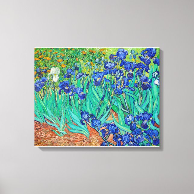 Vincent Van Gogh's Irises (1889). Canvas Print (Front)