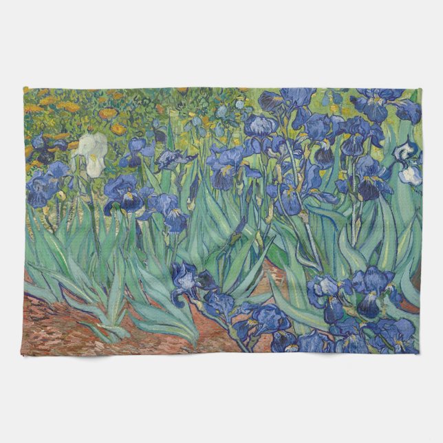 Vincent Van Gogh's Irises. Kitchen Towel (Horizontal)